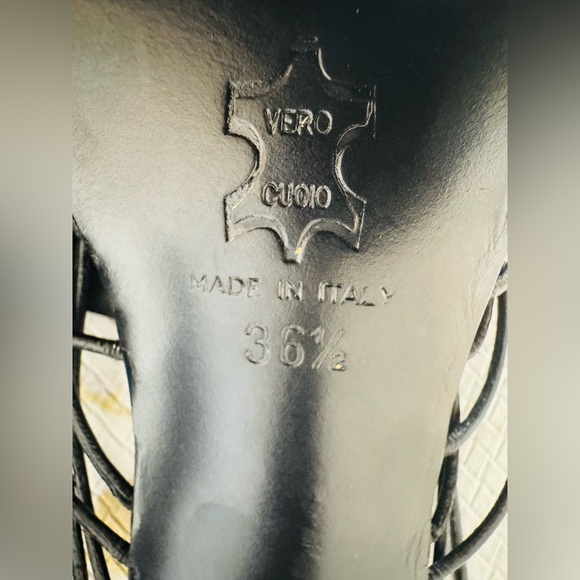 🔥🔥FINAL CLEARENCE🔥🔥 GIANCARLO PAOLI Black Leather Strap 90’s Heel Sandals EU36.5 - Picture 7 of 8